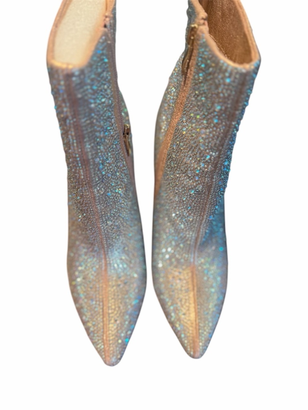 Sparkle Pointed Toe Ankle Boots - champagne - Picture 3 of 8